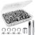 Kit de Herramienta Ojetes Metalicos – 120 Piezas Kit de Arandelas de Ojales de Acero Inoxidable – para Lonas Toldos Cuero Cortinas Telas Remachador Banderas Manualidades Bricolaje